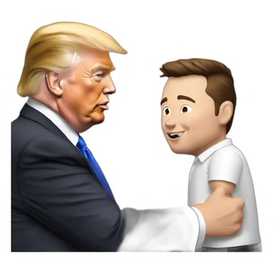 Elon Musk shaking Trump sticker
