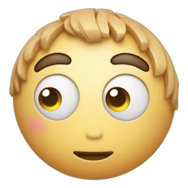 3d sphere with a cartoon thoughtful skin texture with big calm eyes sticker