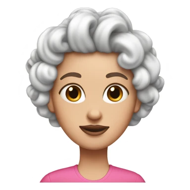 The white girl has pink curlers on her hair sticker