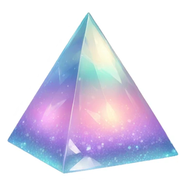Sparkly glossy Pastel iridescent crystal pyramid sticker