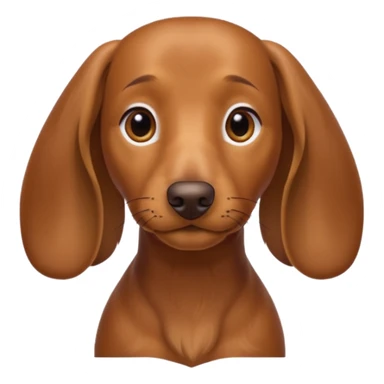 light brown dachshund facing forwards, head and shoulders sticker