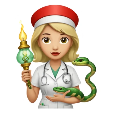 Enfermagem uma lamparina com uma cobra em volta  sticker