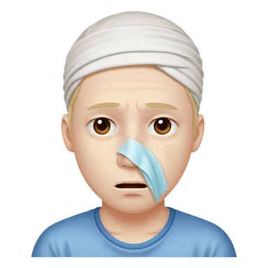 sick person with tissue on nose, fever and is shaking. sticker