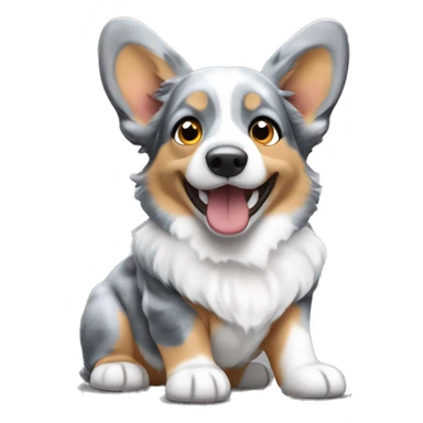 Blue Merle welsh corgi sticker