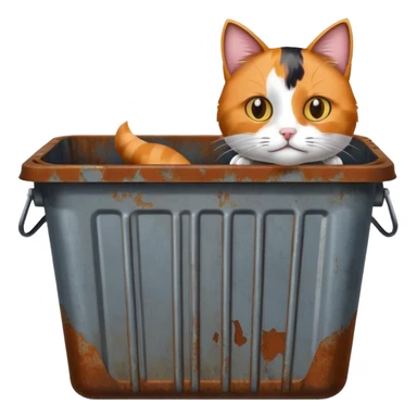 Cat + trash bin, Street Wildlife. sticker