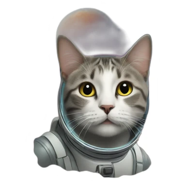 Cat in space near comet sticker
