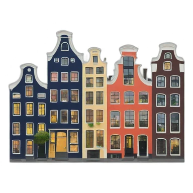 Amsterdam colorful houses sticker