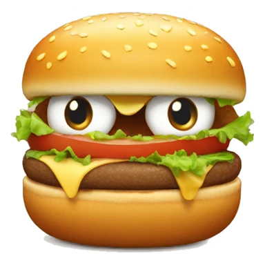 Un hamburger avec des yeux kawai sticker