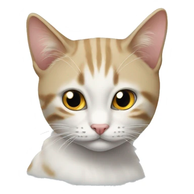 Белый пушистый  котенок с красивыми глазами  sticker