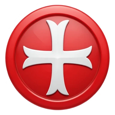 Red circular cross icon, white wrong symbol in center, glossy 3D button style, smooth surface, soft shadow, minimal design, centered composition, high resolution sticker