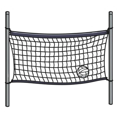 volleyball net cartoonish sticker style sticker