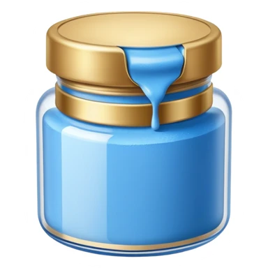ultra realistic jar of acrylic powder blue with gold top sticker
