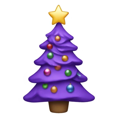Purple christmas tree sticker
