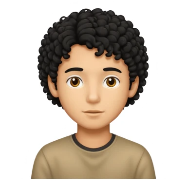 A boy with black curly hair  sticker
