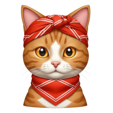 cat with wearing red bandana sticker