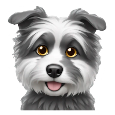 Dark grey and white little fluffy dog sticker