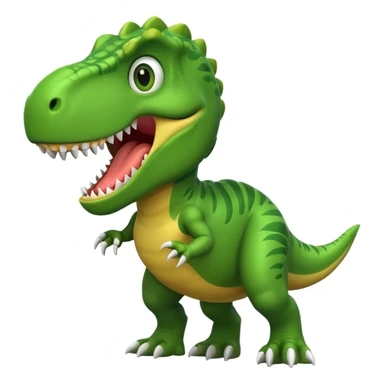 t-rex with exaggerated strong arms, emoji style sticker