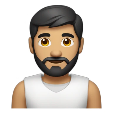 Indian white tan skin man developer in plain white shirt with sleeve up and nice medium length short black hair close up profile image sticker