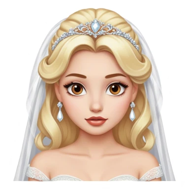 blonde model with brown eyes, luxury makeup, disney bride  sticker