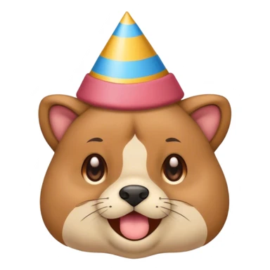 Korgi with a birthday cap sticker