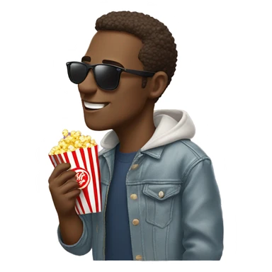 A cool guy in Ray Ban shades eating popcorn sticker