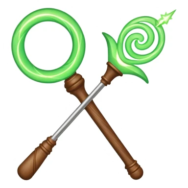 magic wand with green magic wave sticker