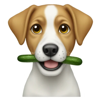 dog eating cucumber sticker