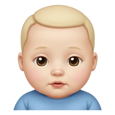 a baby with no nose and pale white skin sticker
