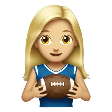 blonde girl holding football sticker