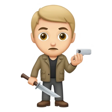 Sneaky man stealing sticker