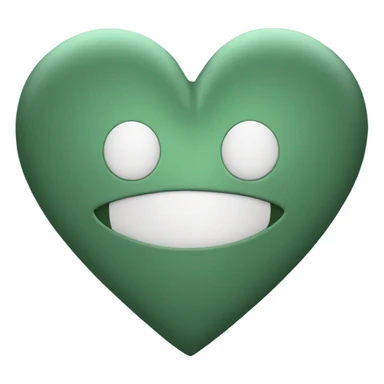 Dark sage green heart sticker