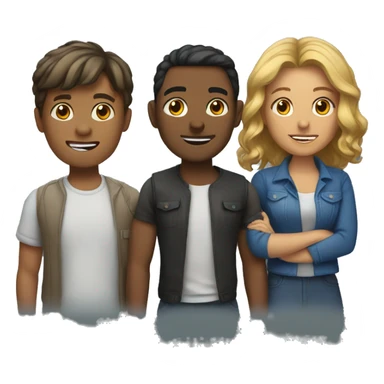 group of 5 people sticker