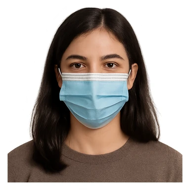 girl with dark hair wearing a covid mask, variation 3 sticker