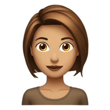 loann ammar avec des cheveux lisses marrons sticker