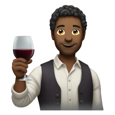 Man drinking red wine sticker