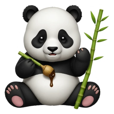 Panda eating poop sticker
