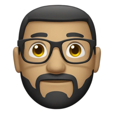 Man glasses, white, army haircut sticker