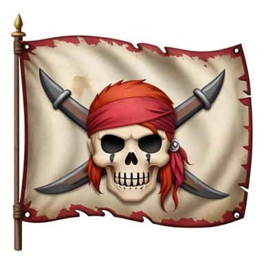 One Piece Red Hair Pirates flag with three scars sticker