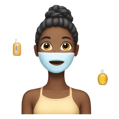 Girl doing skin care sticker