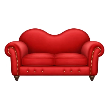 Red-velveted Loveseats-couch sticker
