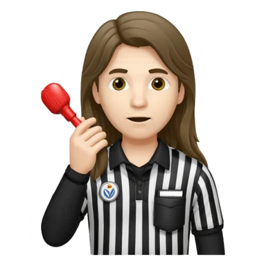 long-haired referee sticker