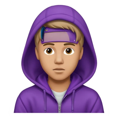justin bieber, wear purple hoodie sticker