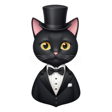 Black cat wearing a tuxedo wearing a monocole  sticker