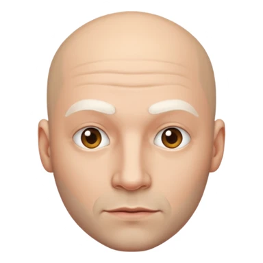 powder white skin bald man sticker