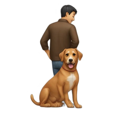 a human on the back of a dog sticker