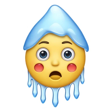 very cold classic yellow emoji, shivering, blue face, icicles, open mouth sticker