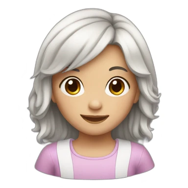 Smiling little girl with black hair sticker