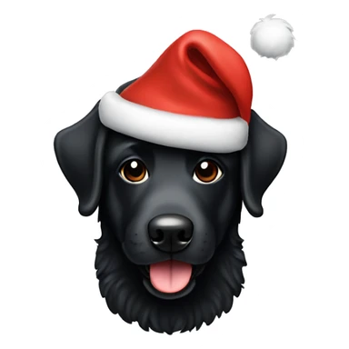 Black doodle dog with Santa hat sticker