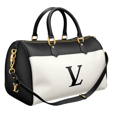 black and white duffle lv bag sticker