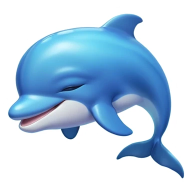 Meme-Worthy Cute Sleeping Dolphin Portrait Emoji, Head resting peacefully with a contented smile, showcasing a sleek, streamlined body and eyes gently closed in serene slumber, Simplified yet adorably endearing features, highly detailed, glowing with a soft, drowsy oceanic light, high shine, relaxed and utterly lovable, stylized with an air of playful laziness, soft glowing outline, capturing the essence of a sleeping dolphin that feels destined to become the next viral icon of adorable rest! sticker